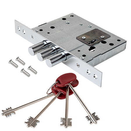 Замок врезной сувальдный T-57/S7-CR (w/o BP, w/o DP, 4 keys, shank 75mm) (B2B)