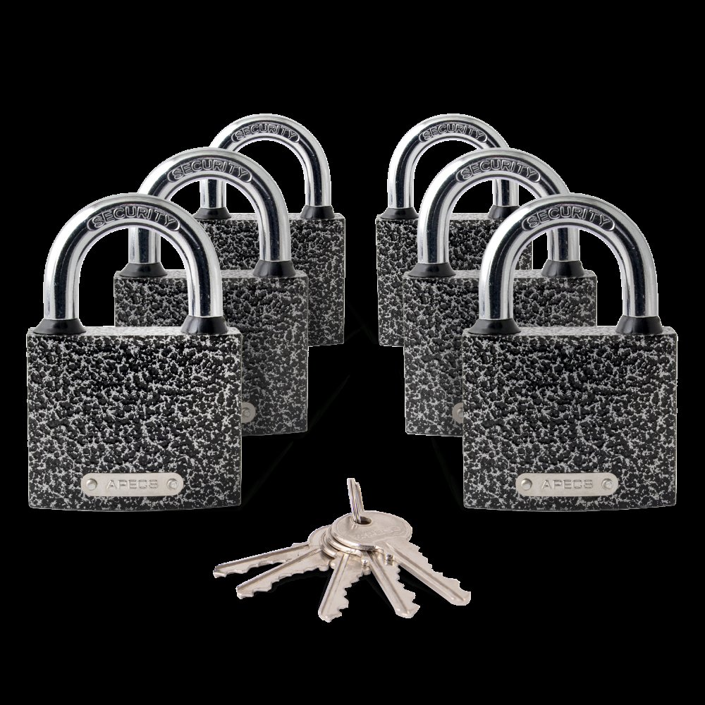 Замки висячие Apecs PD-01-63 (6Locks+5Keys)